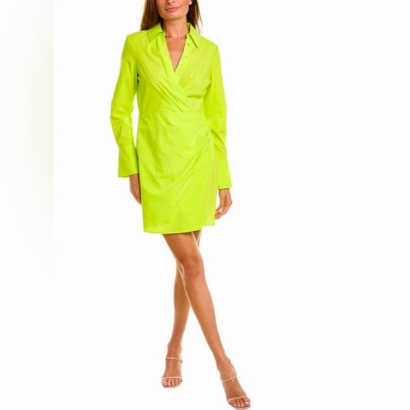 BCBG Neon Green Wrap Dress. - Picture 1 of 2
